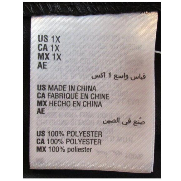 And Now This Women's Plus Size Satin Long-Sleeve Button-Front Shirt, Black, 1X - Picture 5 of 6